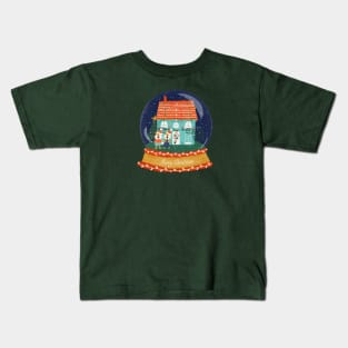 Snow globe cute Christmas house Kids T-Shirt